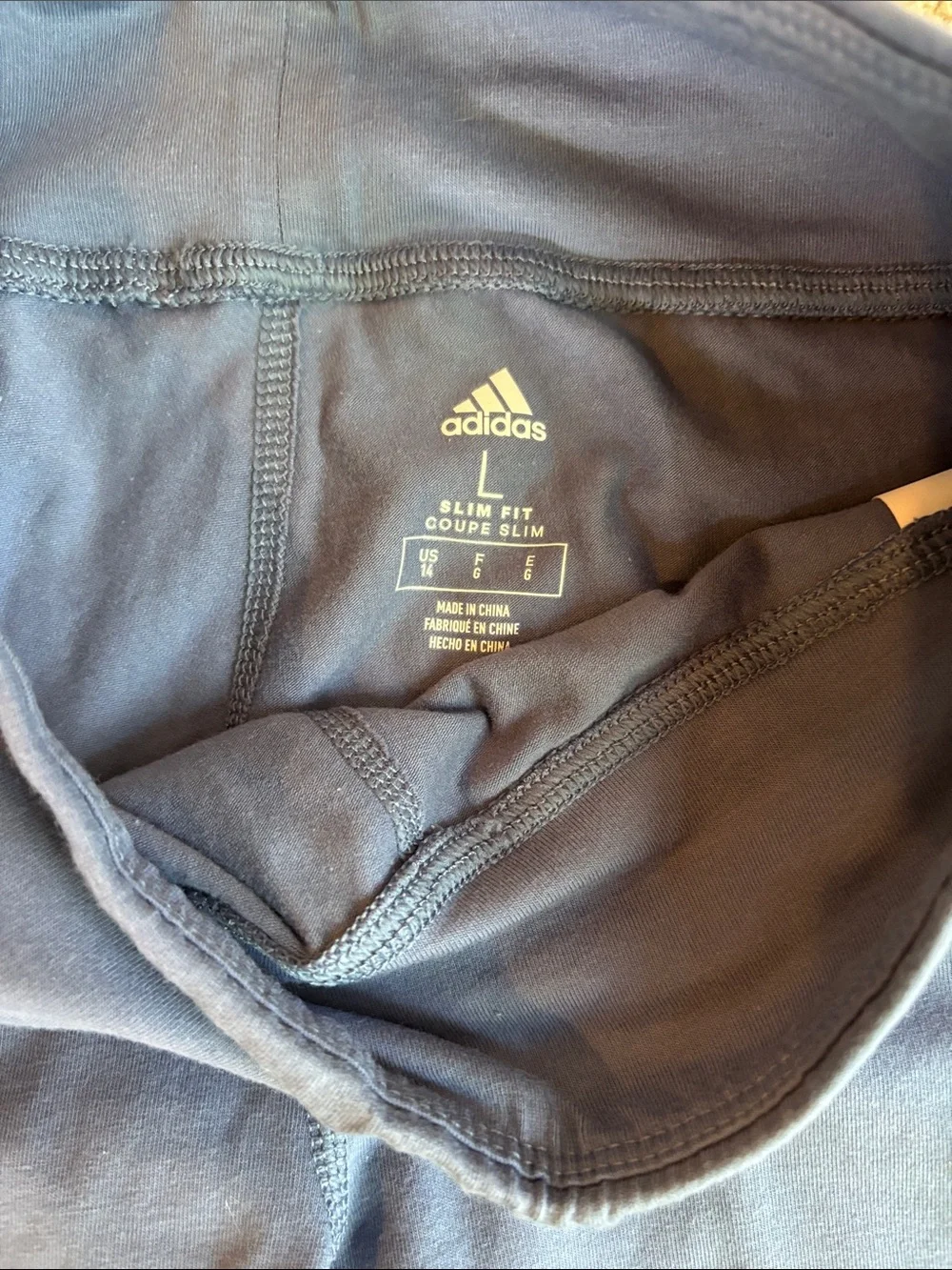 adidas Youth Slate Blue Logo Leggings